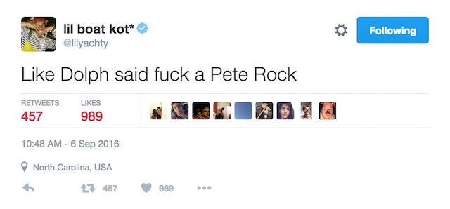 Lil Yachty Pete Rock twitter