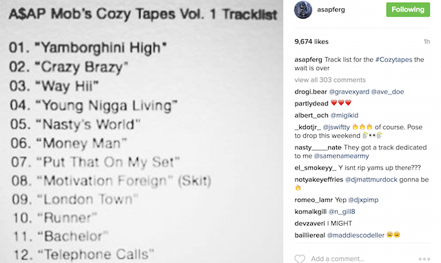 A$AP Mob Cozy Tapes Vol. 1 tracklist
